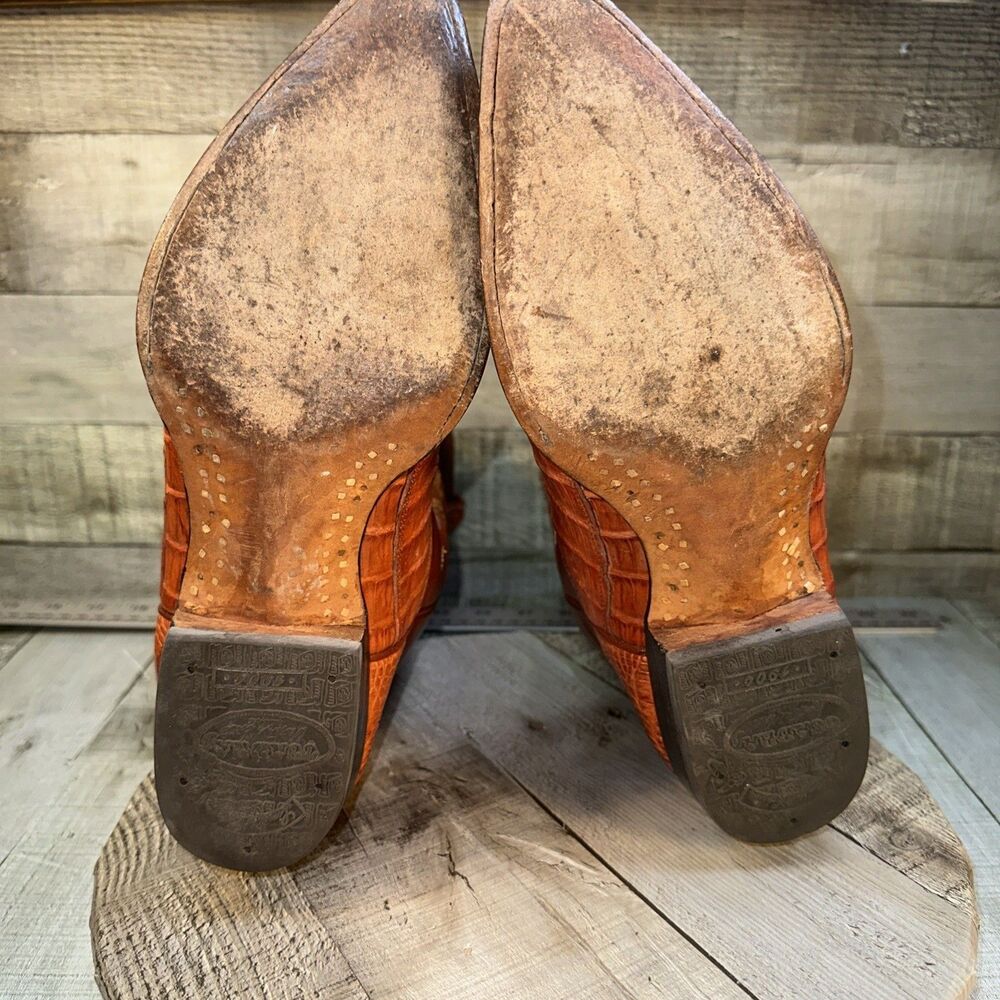 Cuadra Wild West Caiman Belly Cowboy Boots Men’s 8 USA Exotic Leather Mexico - Picture 11 of 16